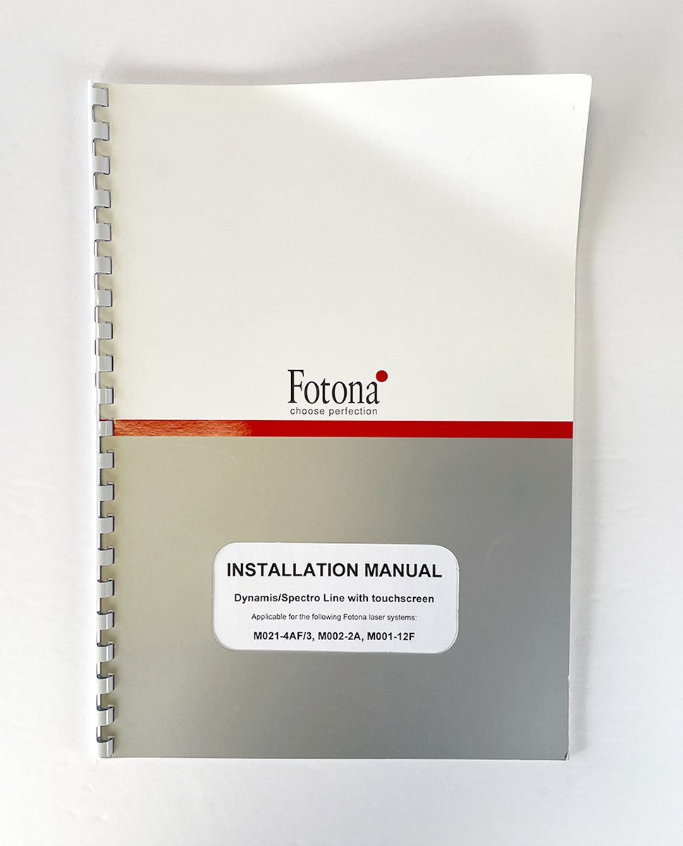 Fotona Chose perfection Installation Manual Dynamis/Spectro Line With Touchscreen 93937 ENG/4