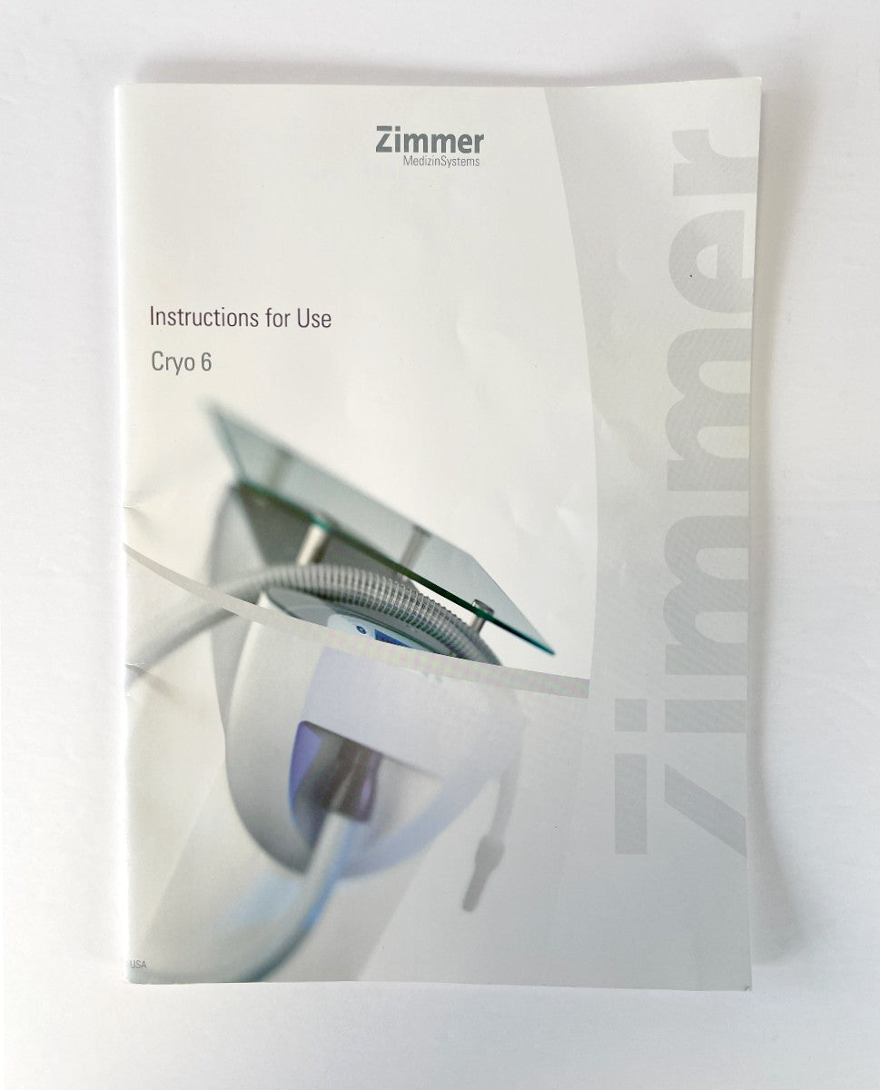 Zimmer Medizin Systems Cryo6, Instructions for Use