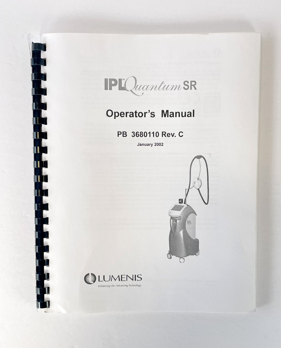 Lumenis IPL Laser Quantum SR Operator Manual PB 3680110 Rev. Junary 2002