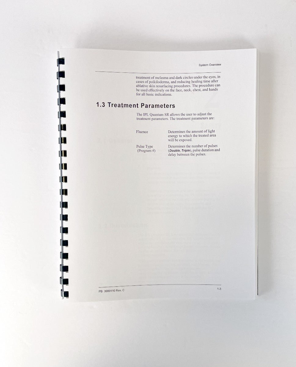 LUMENIS IPL Quantum SR Operator’s Manual PB 3680110 Rev. C EXP 2002