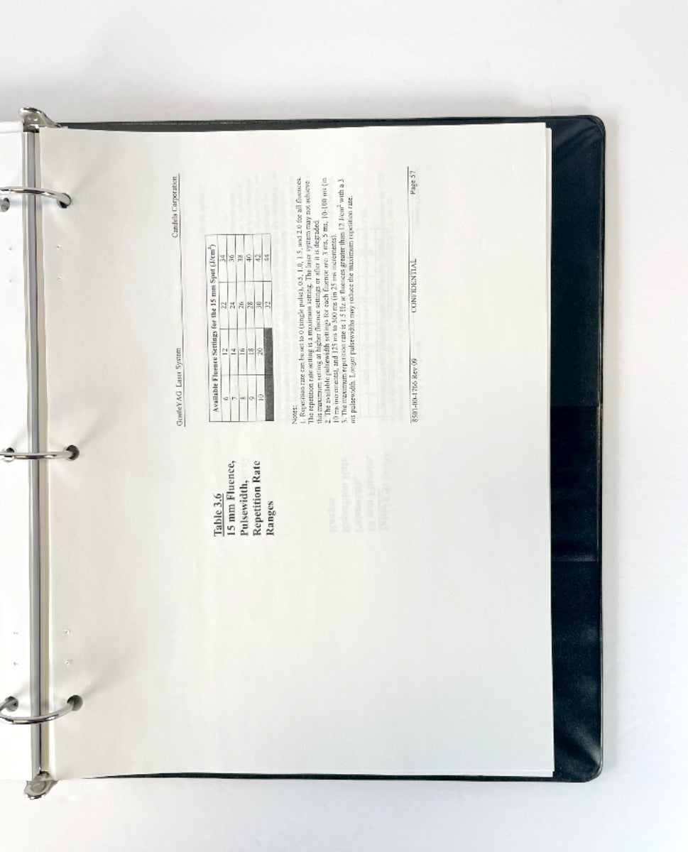 CANDELA GentleYAG Operator’s Manual 8501-00-1766 Revision 09 EXP 2004