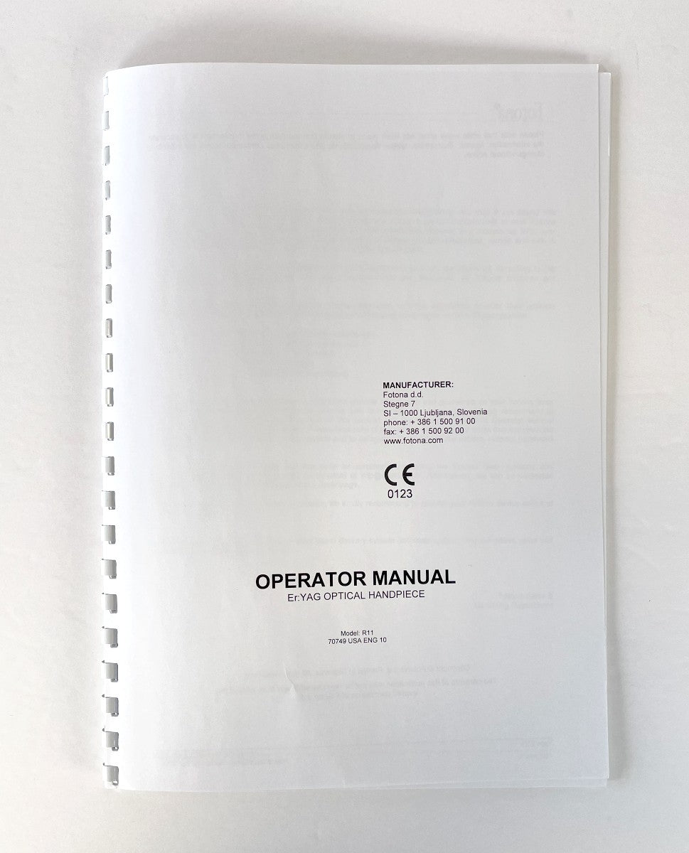 Fotona Operator Manual Yag Optical Handpiece R1170749 USA ENG 10
