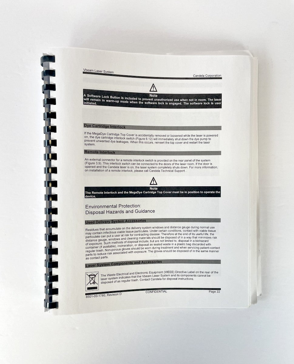 Candela Laser Operators Manual PN 8501-01-1780 Rev.D