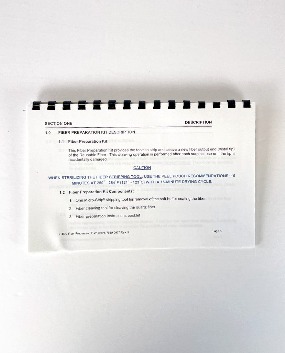 CoolTouch CTEV Fiber Preparation Instructions, PN 7010-0027 Rev. K