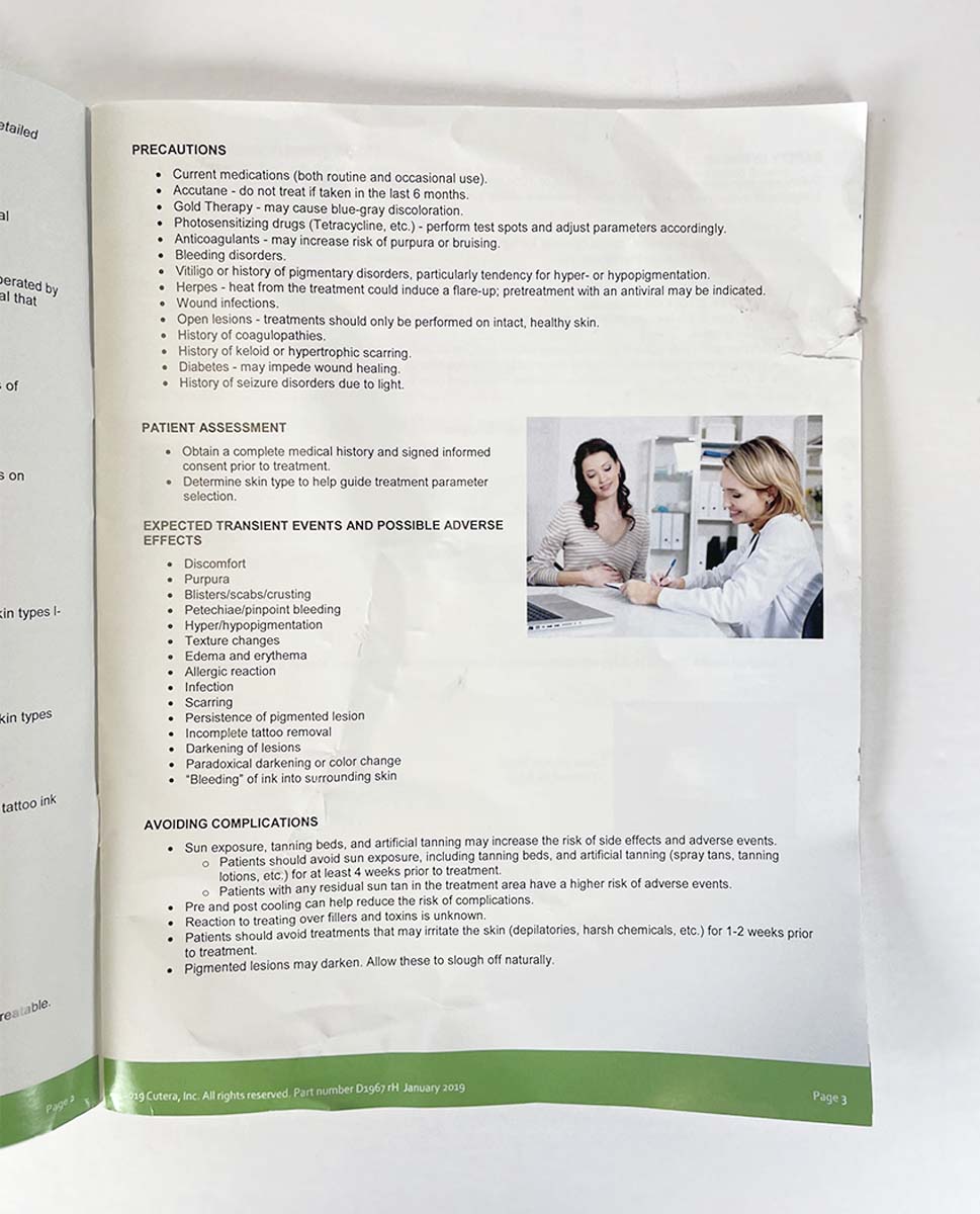 CUTERA Enlighten III, Treatment Guidelines, PN D1967 rH January 2019