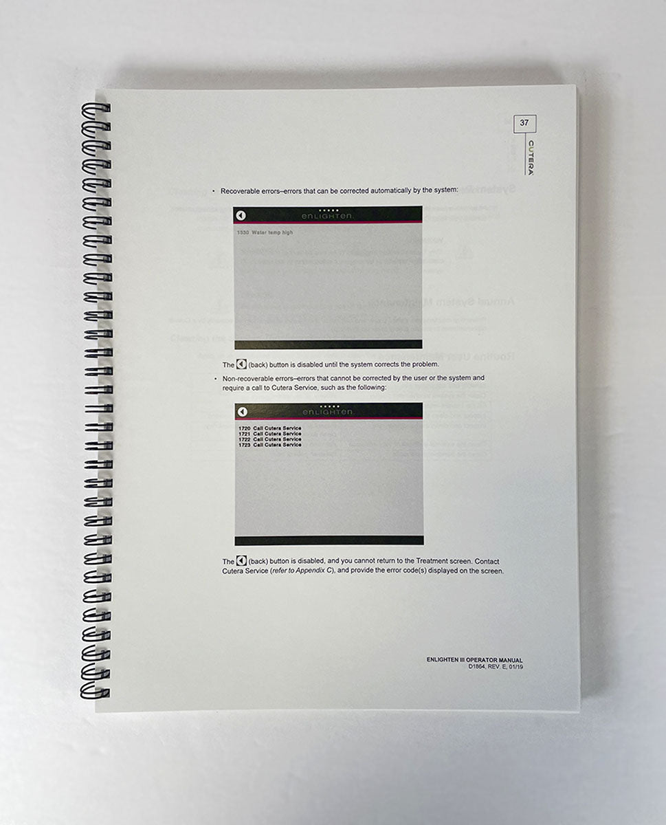 CUTERA Enlighten III, Operator Manual, 01864, REV. E 01/19