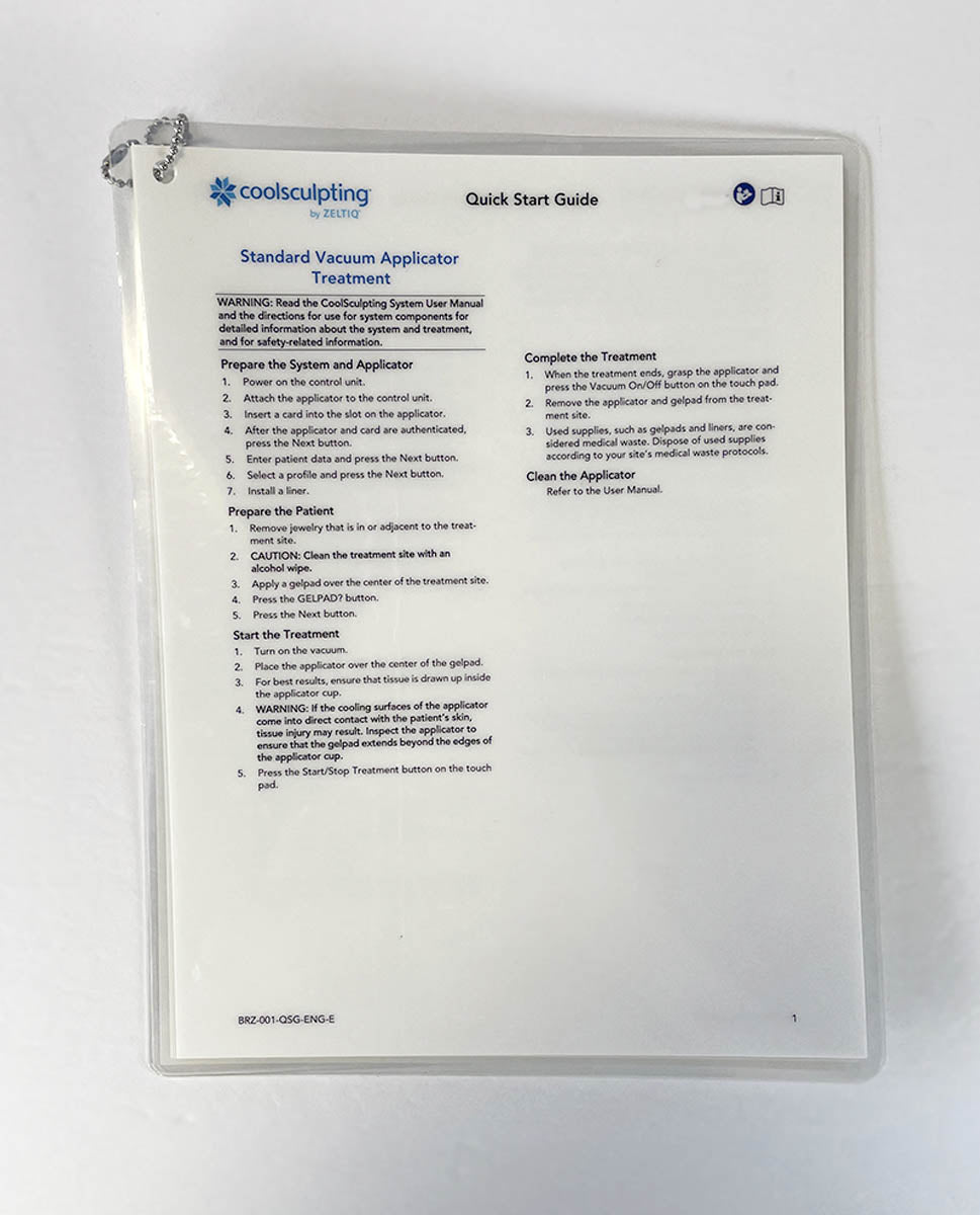 Zeltiq CoolSculpting User Troubleshooting Guide Operator BRZ-001-TSG-ENG-G