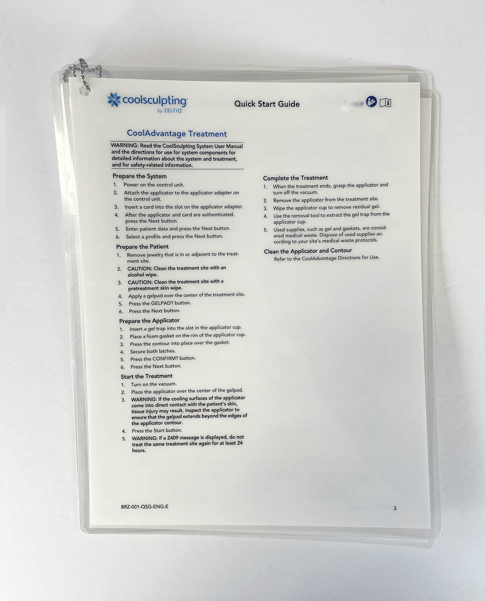 Zeltiq CoolSculpting User Troubleshooting Guide Operator BRZ-001-TSG-ENG-G