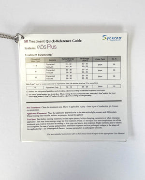 Syneron Elos Plus SRA Treatment Quick-Reference Guide Treatment Parameters