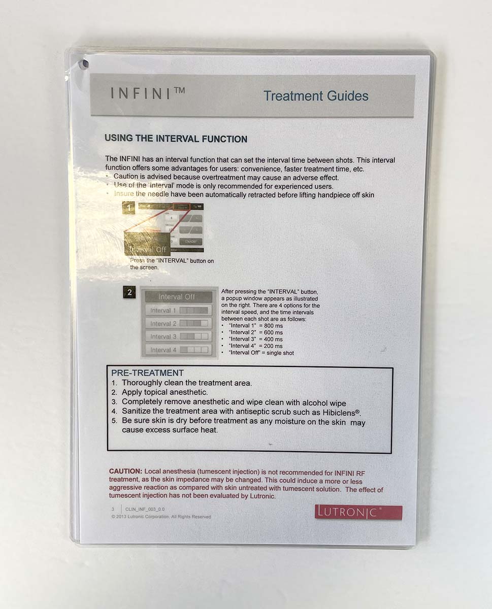 Lutronic Infini Treatment Guide