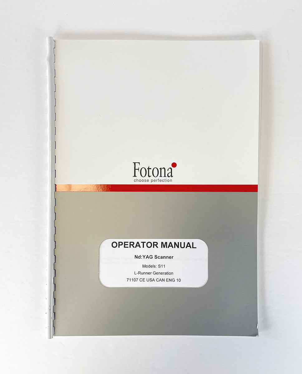 Fotona OPERATOR MANUAL Nd: YAG SCANNER S-11 71105