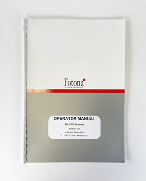Fotona OPERATOR MANUAL Nd: YAG SCANNER S-11 71105