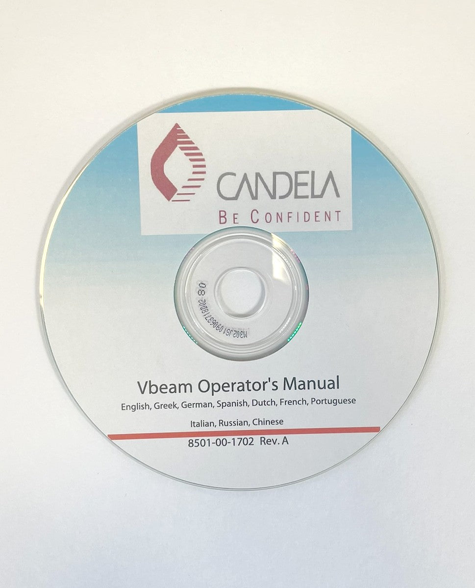 CANDELA, Vbeam Operator’s Manual, P/N 8501-00-1702 Rev. A. Multilingual CD