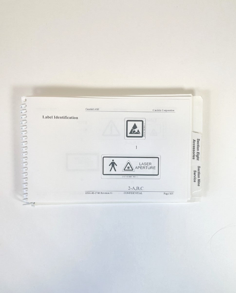 CANDELA, GentleLASE, Operator’s Manual, P/N 8501-00-1740 Revision G, April 2006