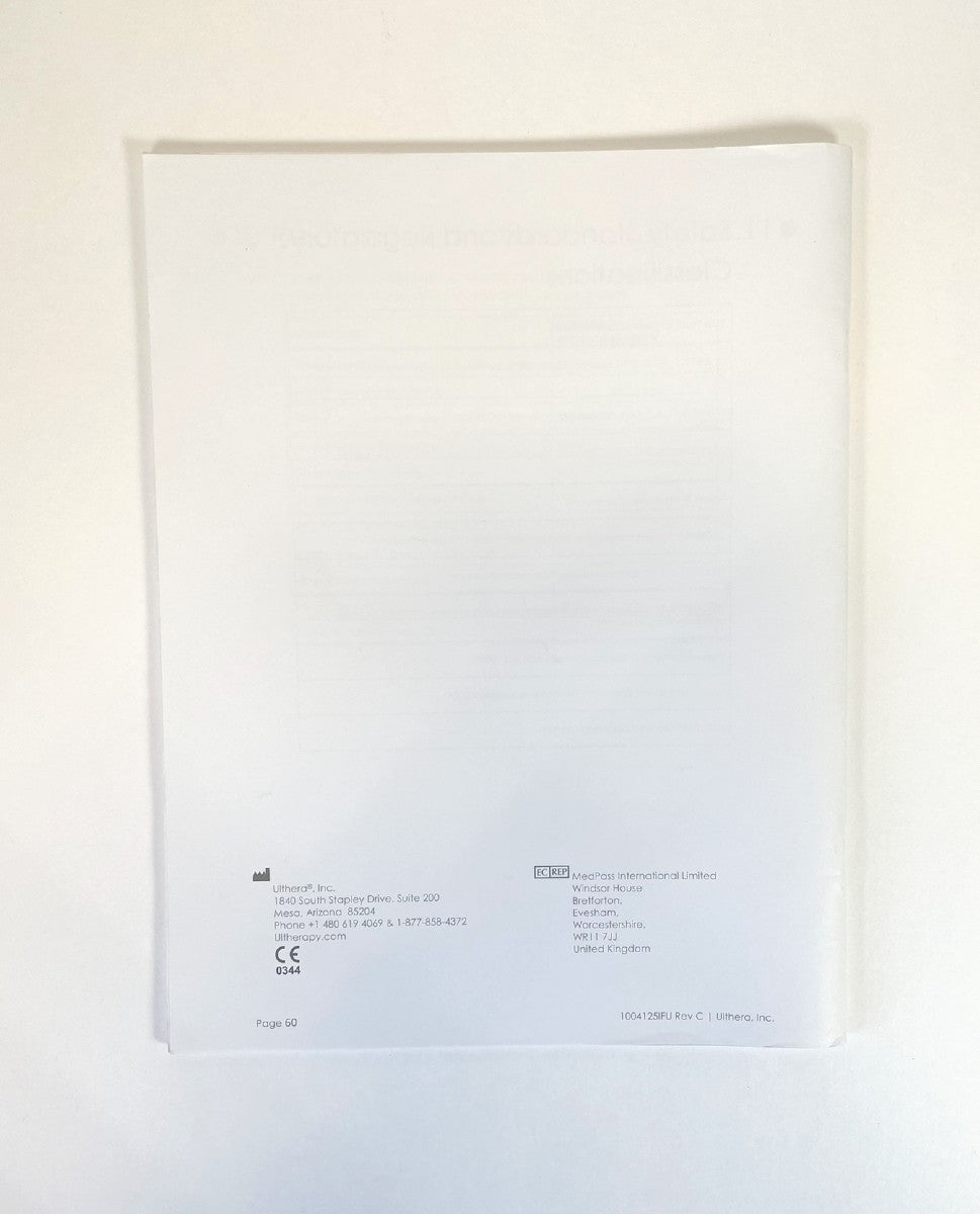 ULTHERA, Instructions for Use, Featuring DeepSEE Technology for Ultherapy, P/N 1004125IFU Rev. C