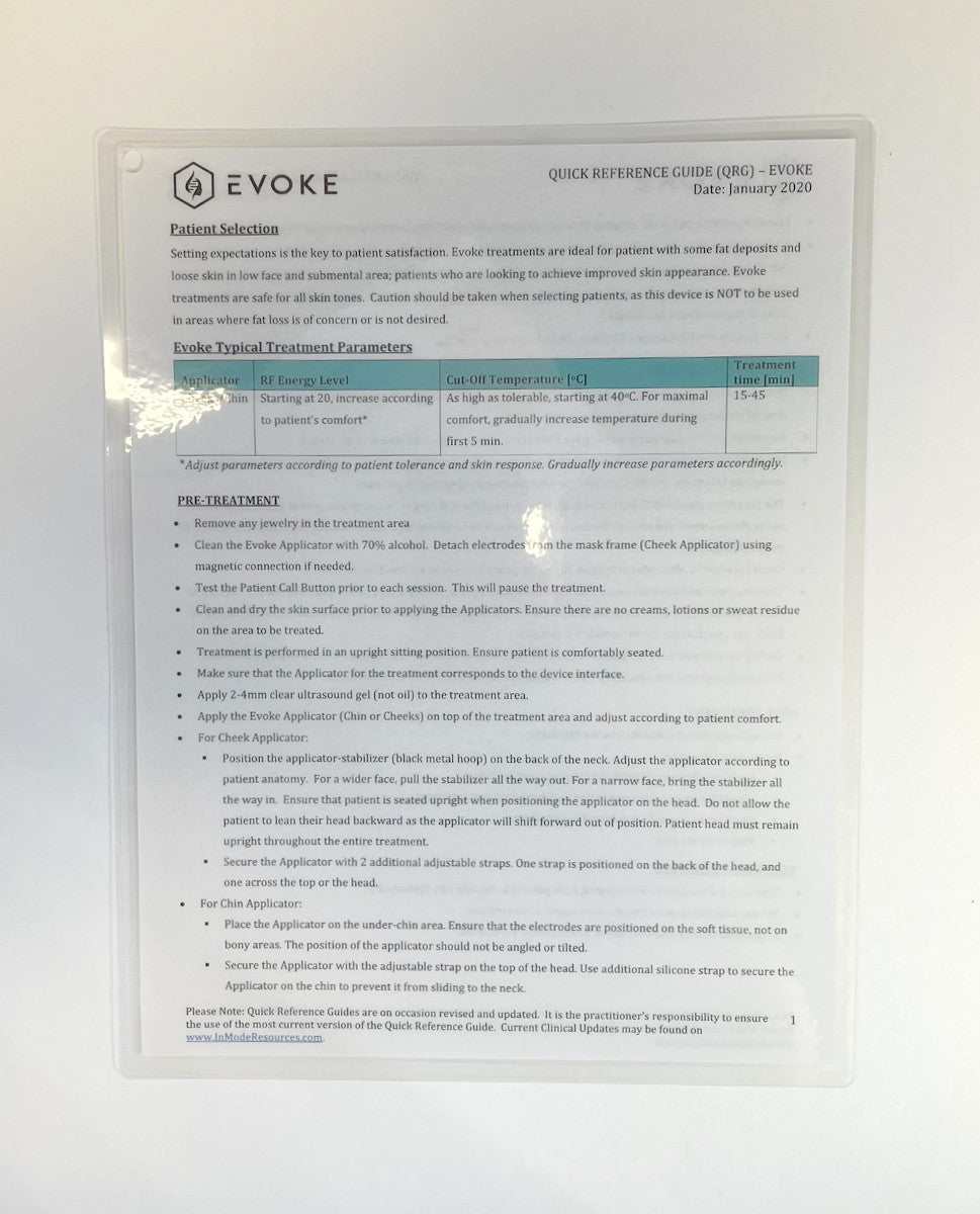 Evoke Quick Reference Guide Sheet USB January 2020