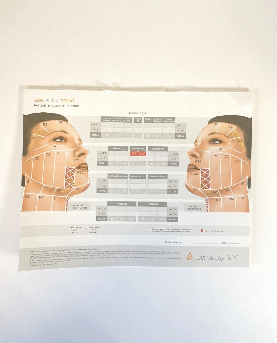 Ultherapy SPT See Plan Treat Patient Treatment Record 1010895TRN