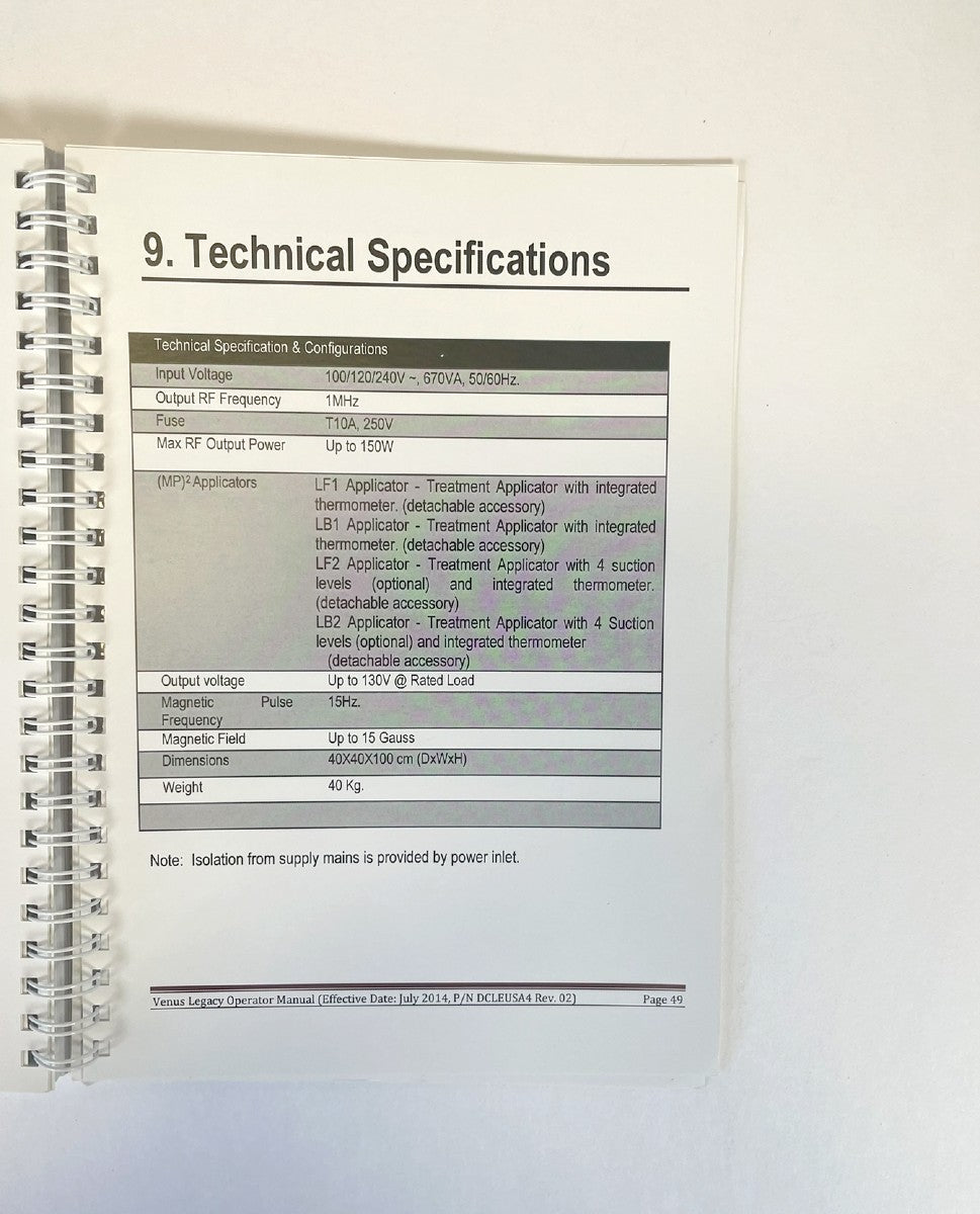 VenusLegacy User Manual Effective Date Jun 2014 P/N Dcleusa