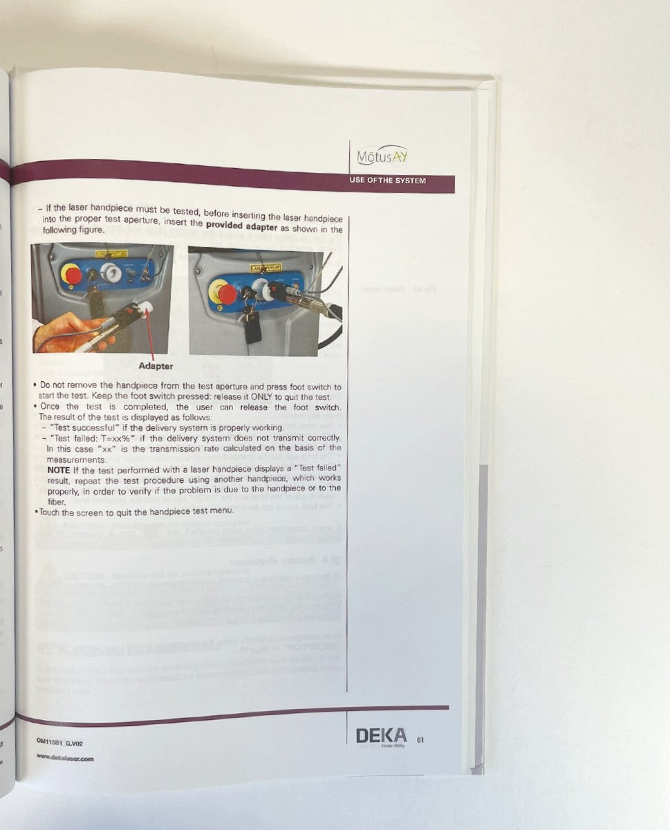 Deka Operator's manual Motus AY