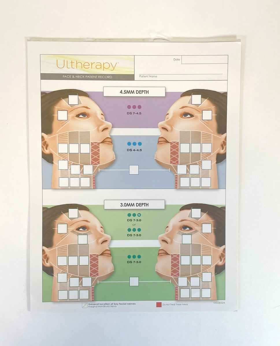 Ultherapy Face & Neck Patient Record Guide Sheet 1002832A 5 pages