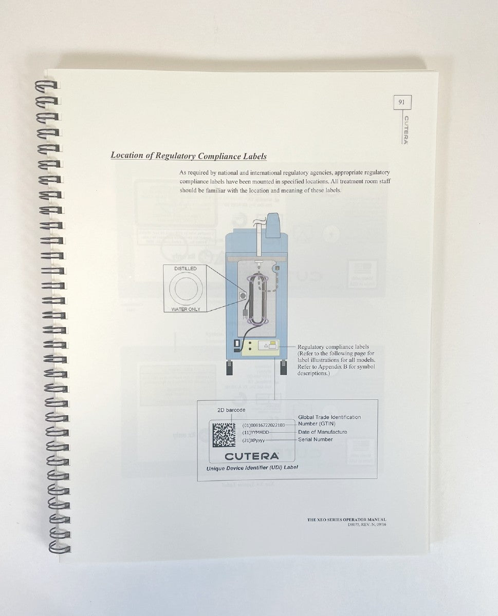 Cutera Laser OPERATOR'S MANUAL Xeo Seiesr