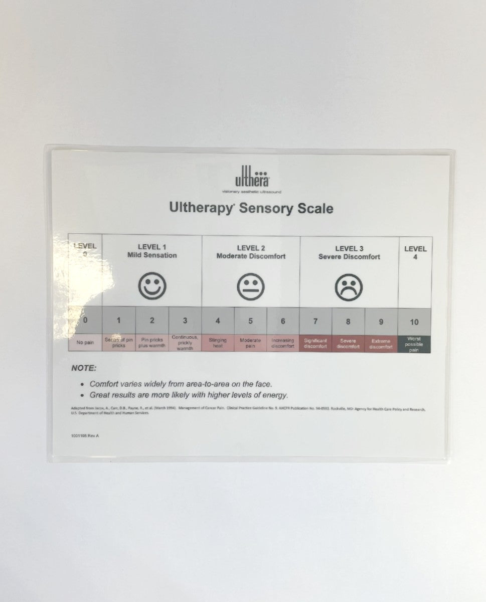 Ulthera Visionary Aesthetic Ultrasound Ultherapy Sensory Scale 1001195 Rev A