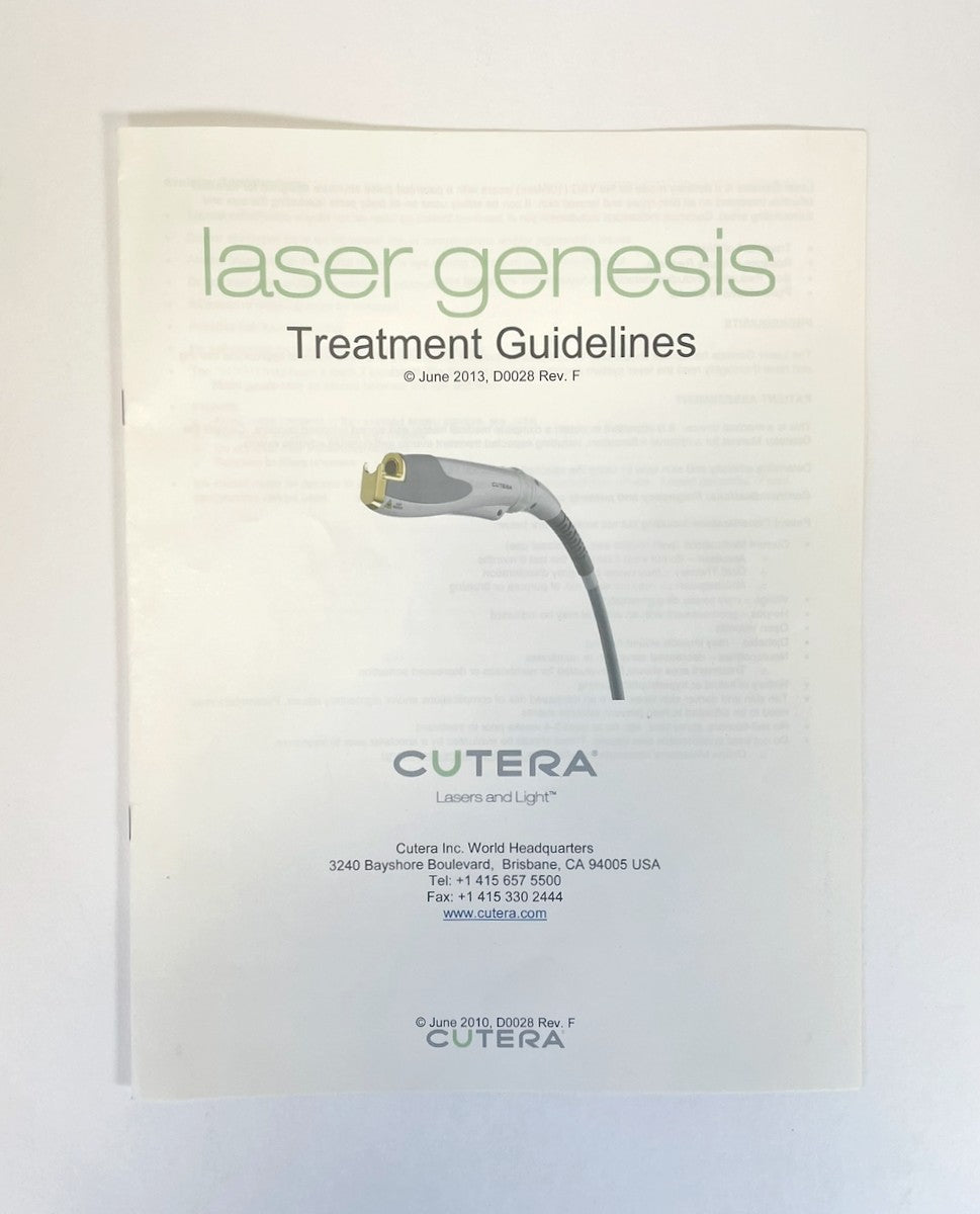 Cutera Laser Genesis Treatment Guidelines D0028 Rev. F June/2013