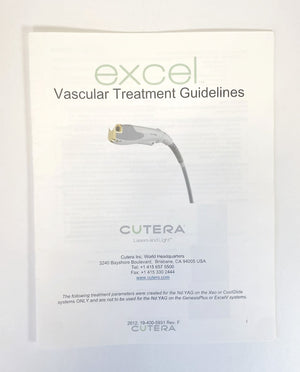 Cutera Excel Laser Vascular Treatment Guidelines 2012 19-400-5931 Rev.F