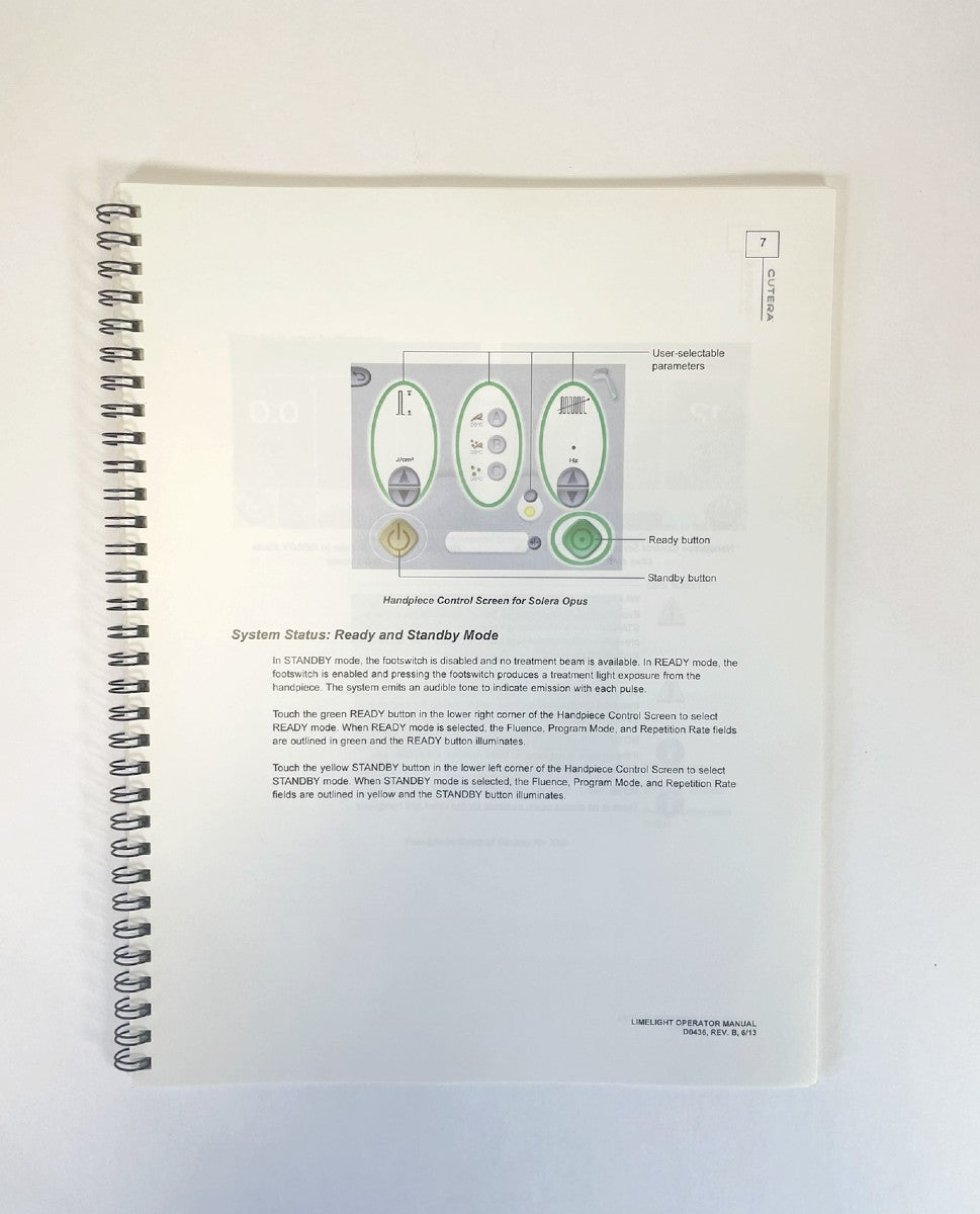CUTERA, Limelight Operator Manual, D0436, REV.B 6/13