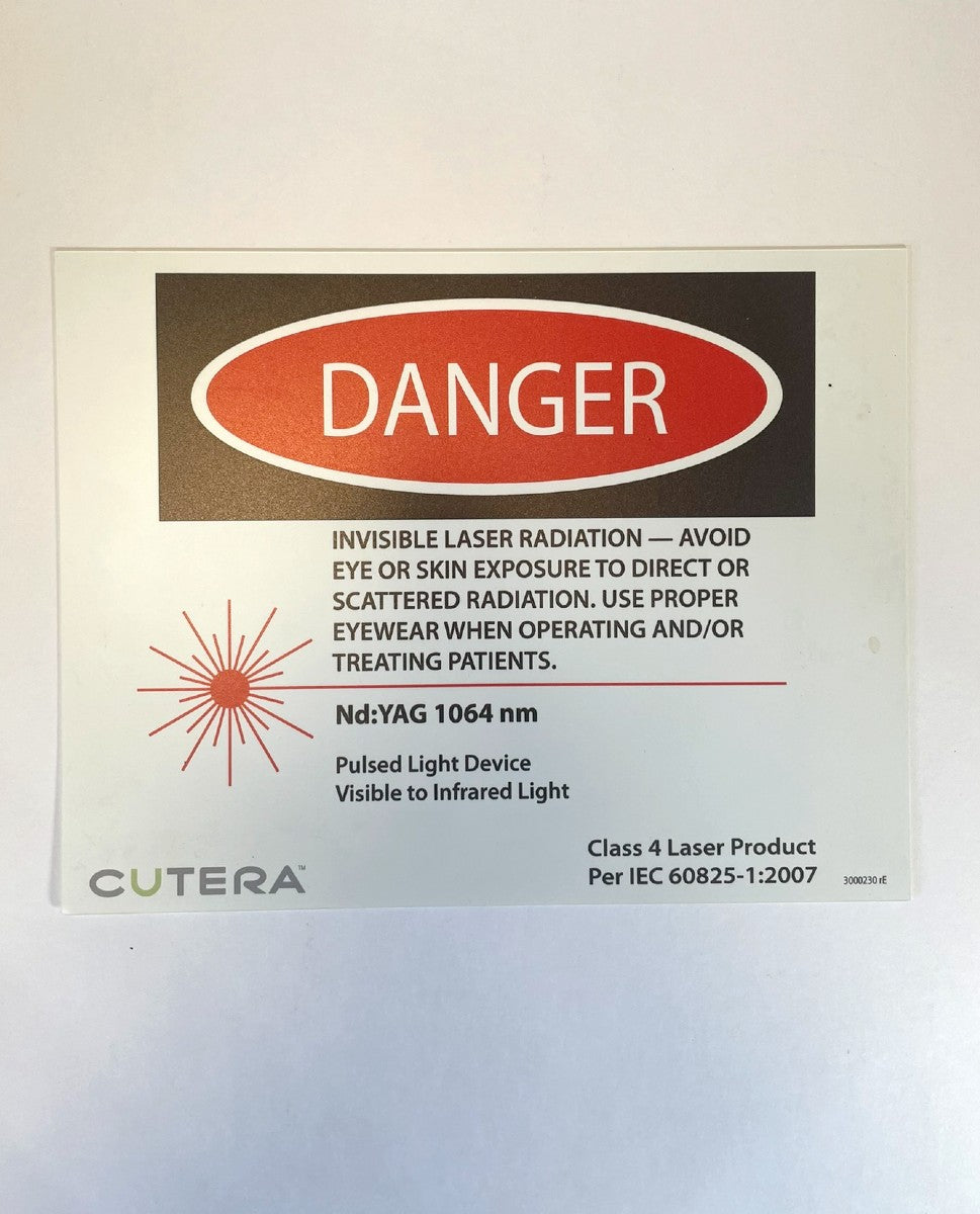 CUTERA, Class 4 Laser Product Per IEC 60825-1 Danger Sticker Sign 3000230