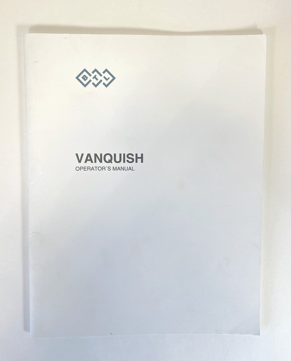 BTL, Vanquish Operator's Manual, 713-80MANUS103