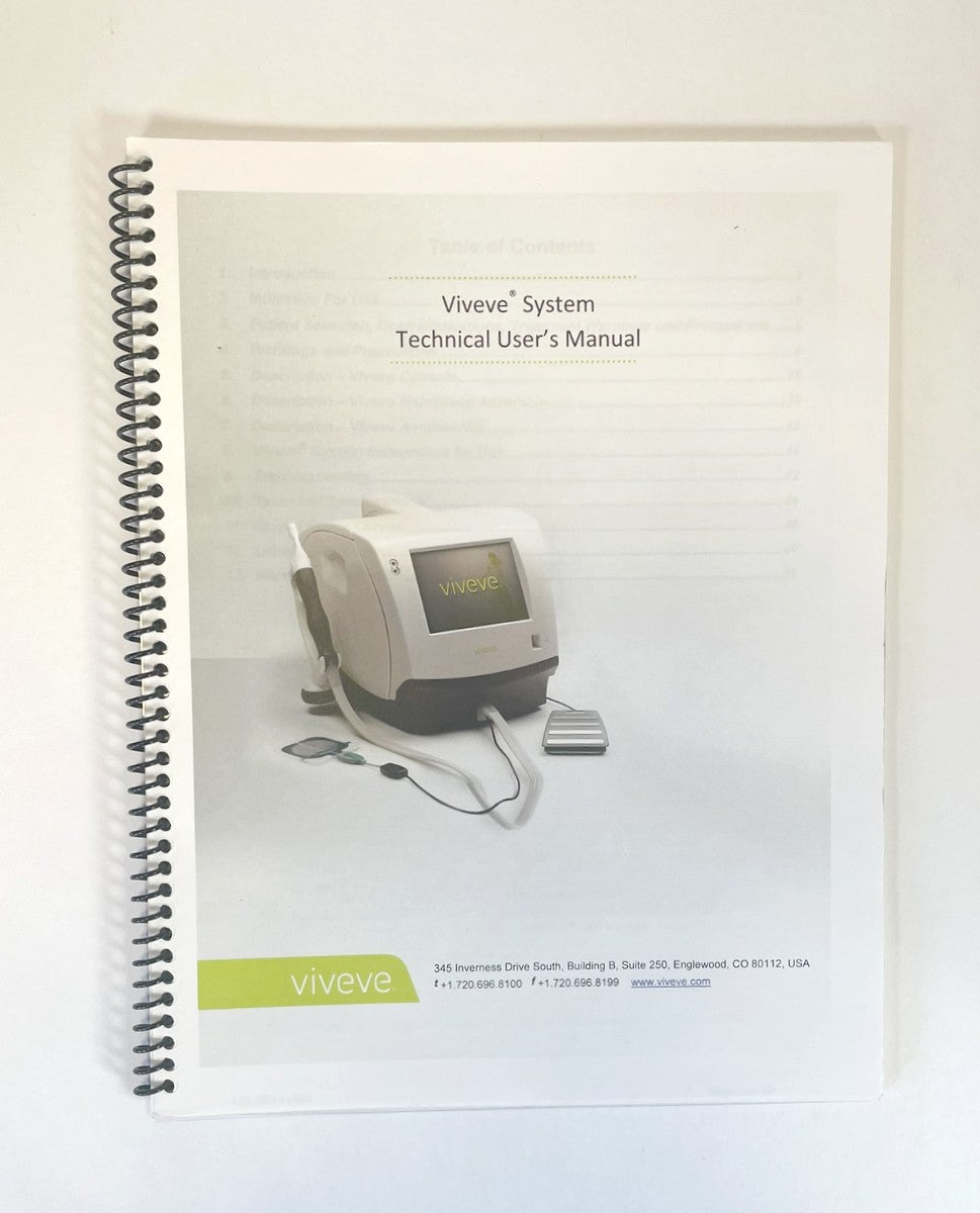 Viveve System, Technical User’s Manual, P/N: LBL-061.I USA
