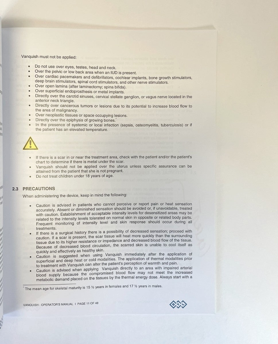 BTL Vanquish User Operator Manual