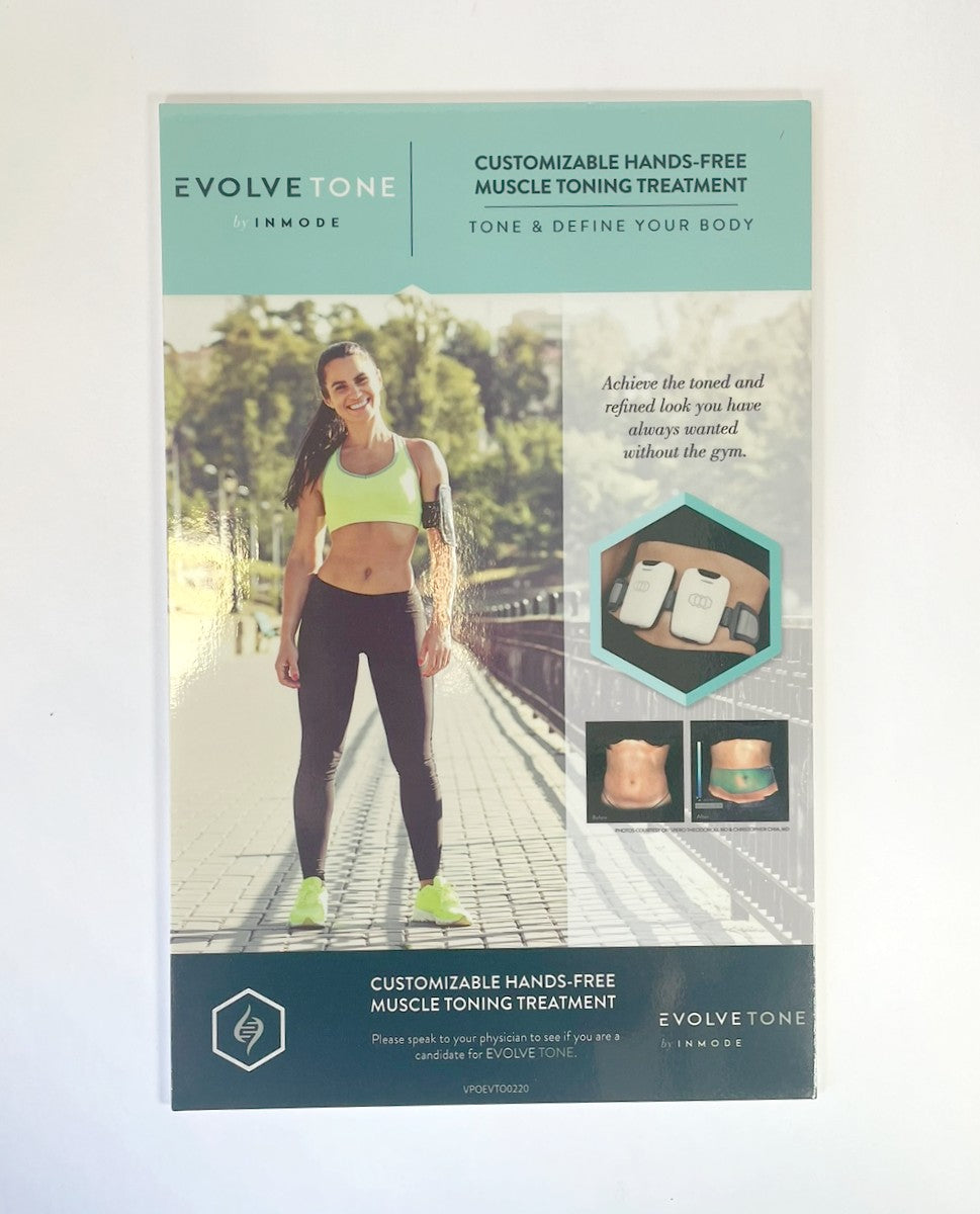 Evolvetone by Inmode Customizable Hands-Free Musclet Toning Treatment Tone & Define Your Body Brochure Display