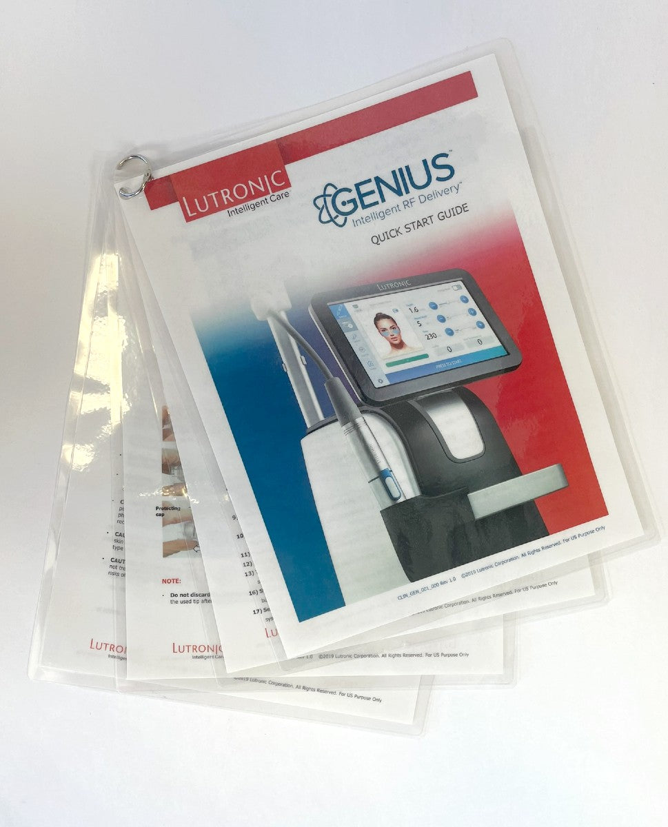 2019 Lutronic Genius RF Microneedling Quick Start Guide Reference Manual