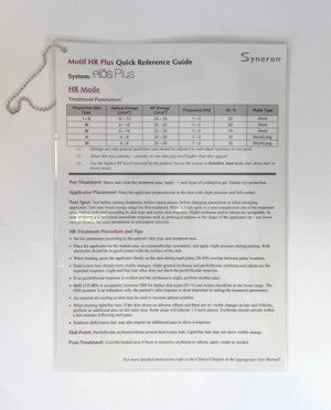 Syneron Quick Reference Guide elos plus Hr mode