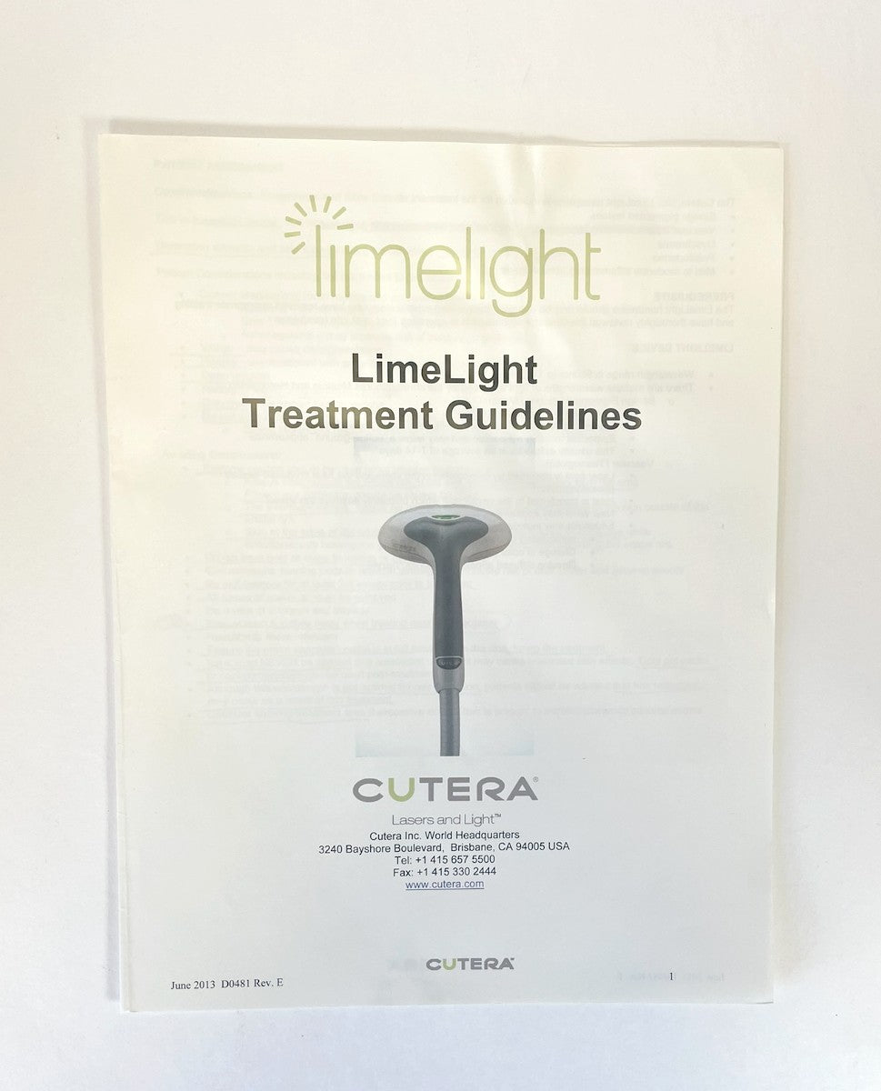 CUTERA limelight LimeLight Treatment Guidelines D0481 Rev. E EXP. 2013