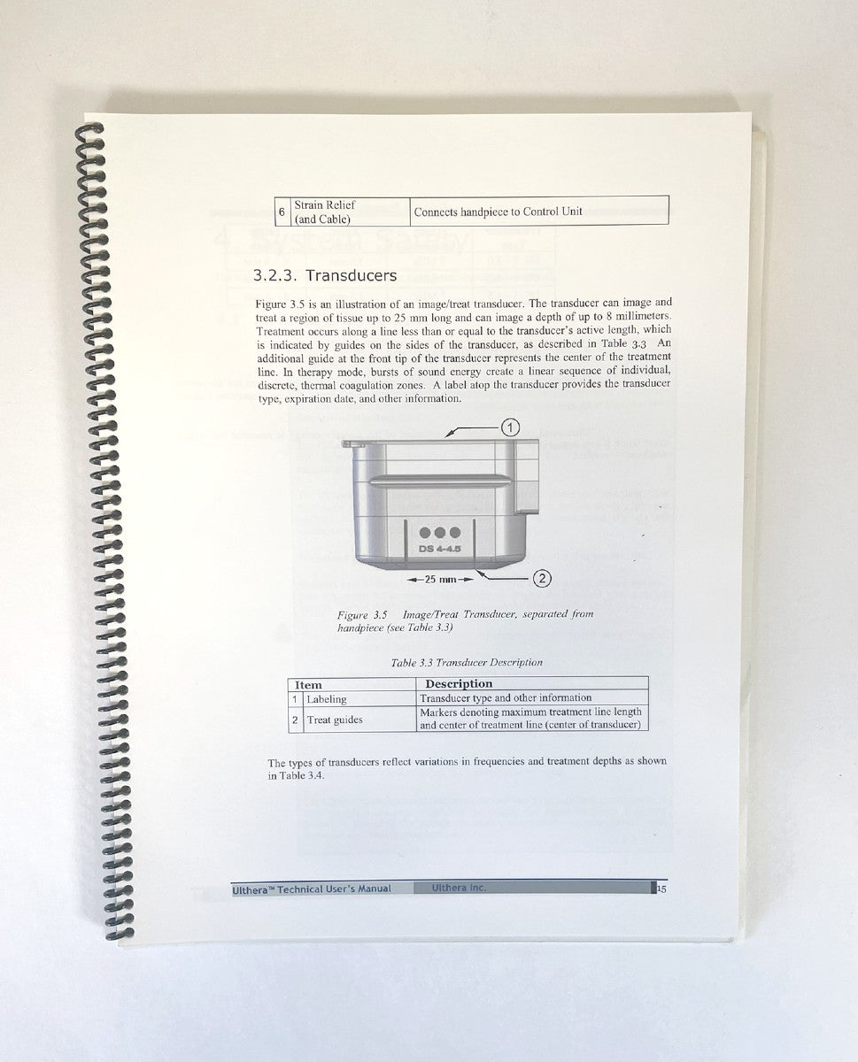 Ulthera Ulthera System Technical User’s Manual