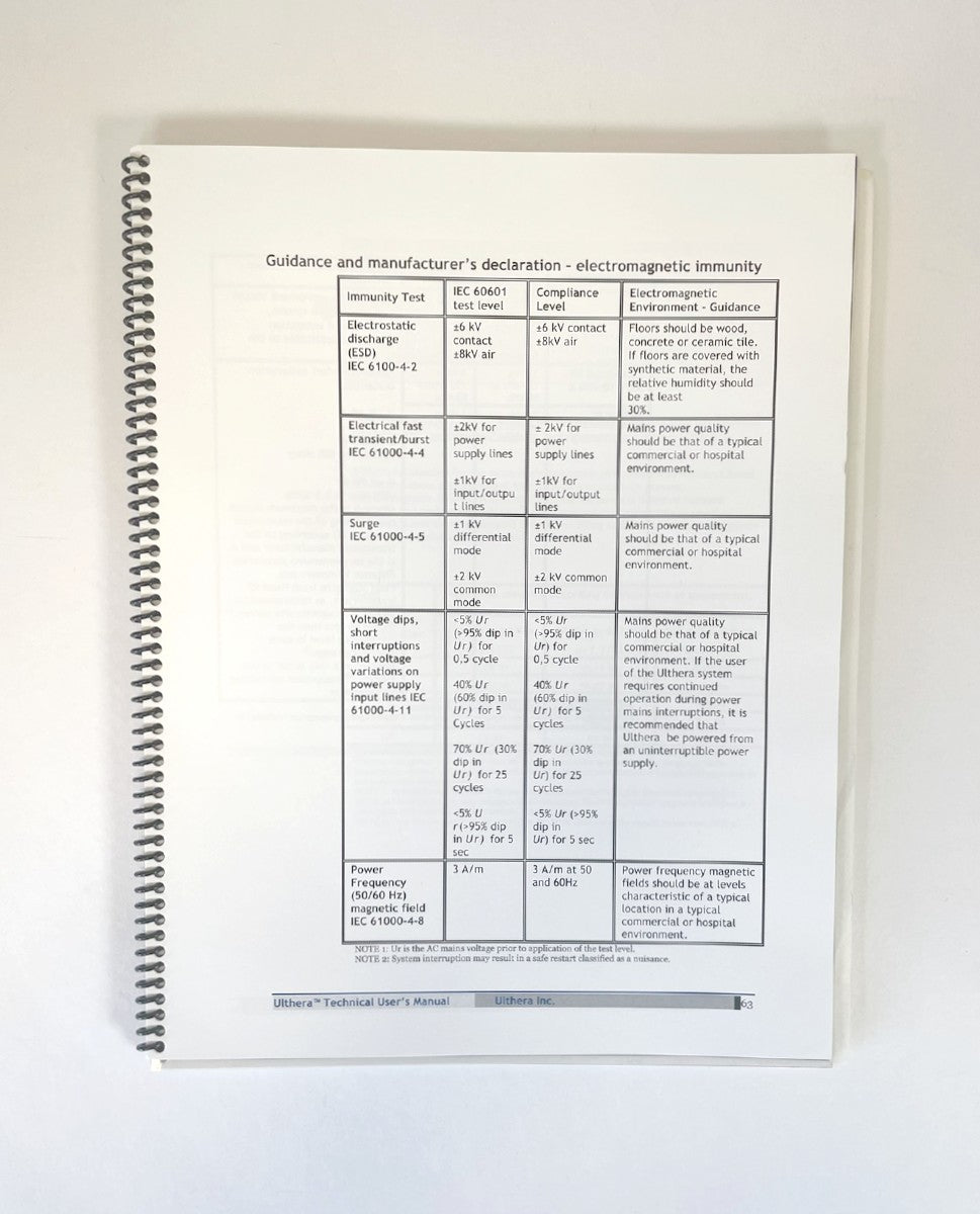 Ulthera Ulthera System Technical User’s Manual