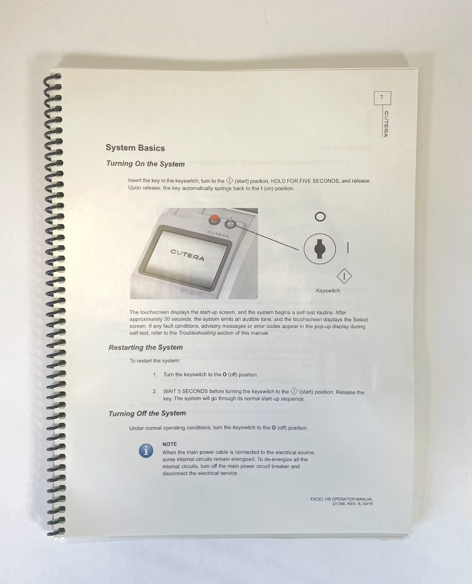 CUTERA excel HR Operator Manual D1796 REV B EXP 2016
