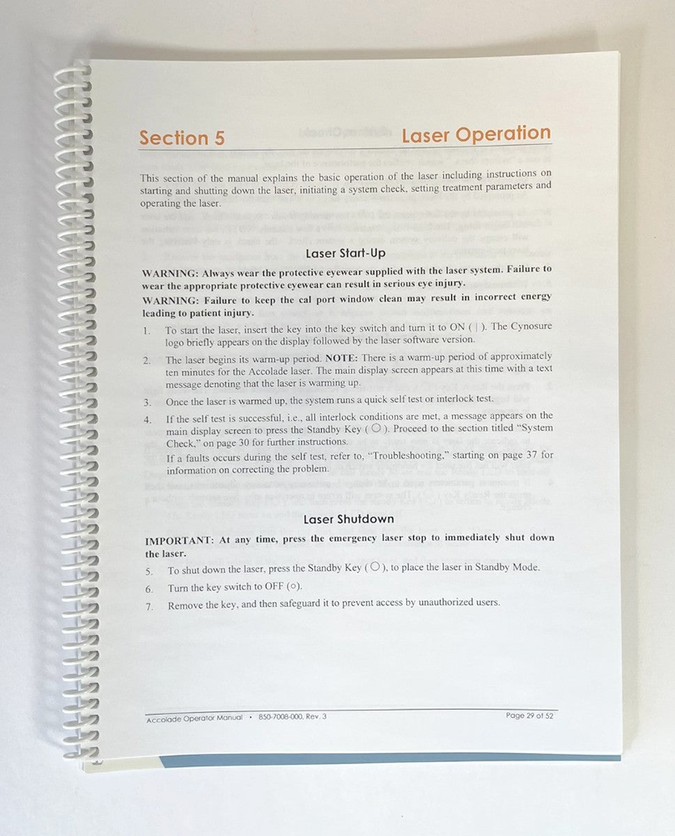 CYNOSURE Accolade Operator Manual 850-7008-000 Rev 3