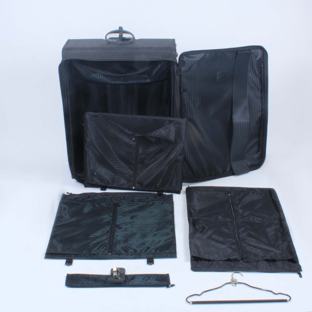 TUMI 2246D3 Black Alpha Luggage 2 Wheel Suitcase w/ Expansion Panels & Hanger