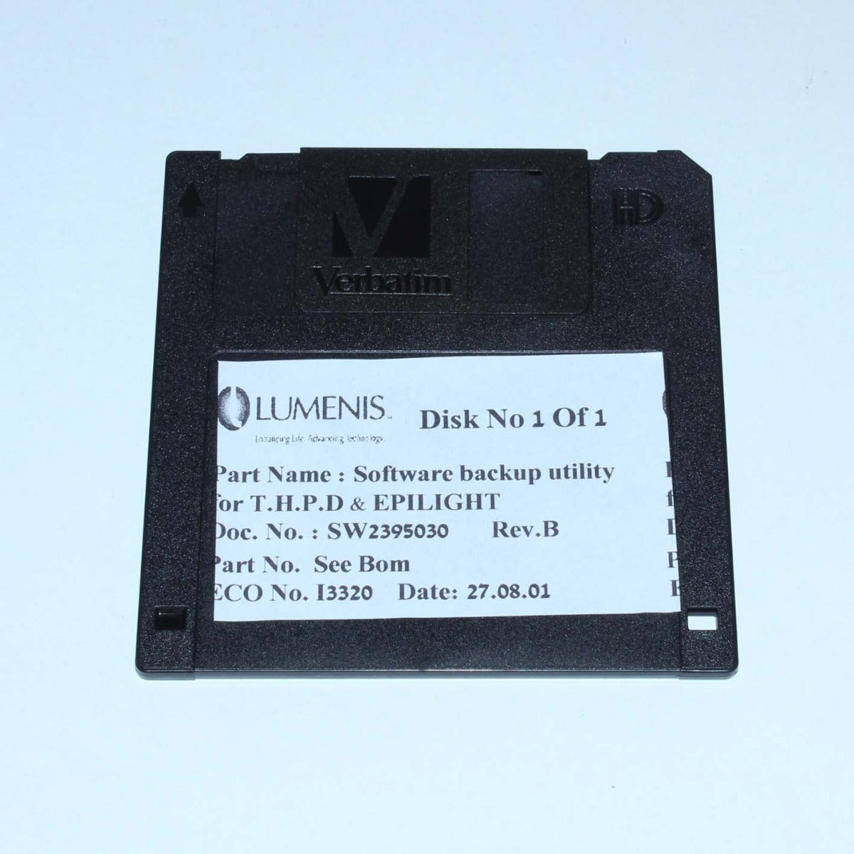 Lumenis THPD & EPILIGHT Software Backup Utility Floppy Disk Diskette UNTESTED