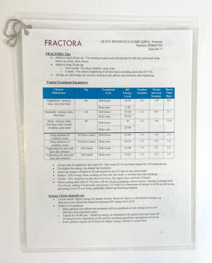 FRACTORA, QUICK REFERENCE GUIDE (ORG) P/N D06047281, 2017 (2 sheets)