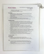 FRACTORA, QUICK REFERENCE GUIDE (ORG) P/N D06047281, 2017 (2 sheets)