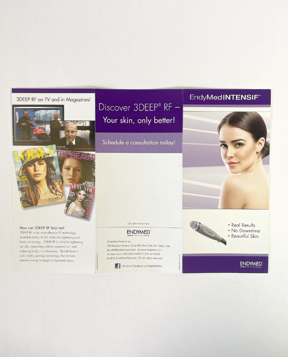 ENDYMED, INTENSIF, Discover 3DEEP RF – Your skin, only better!, Brochure (125 brochures)