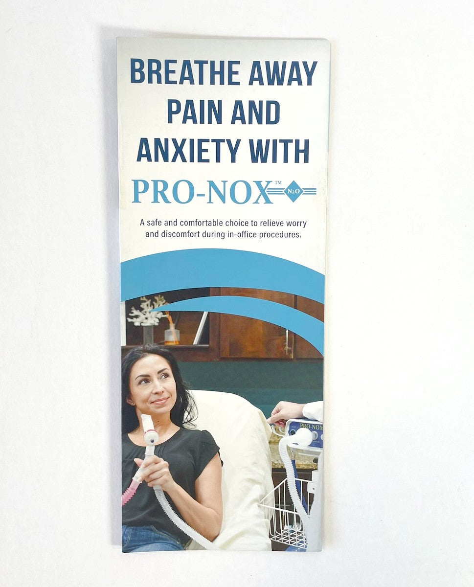 PRO-NOX "Breathe Away Pain & Anxiety" Office Patient Brochure Pamphlet x25 Pcs