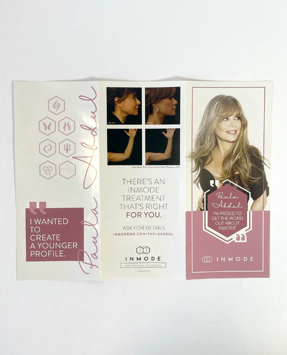 INMODE Paula Abdul TREATMENT BROCHURE 25 Pcs