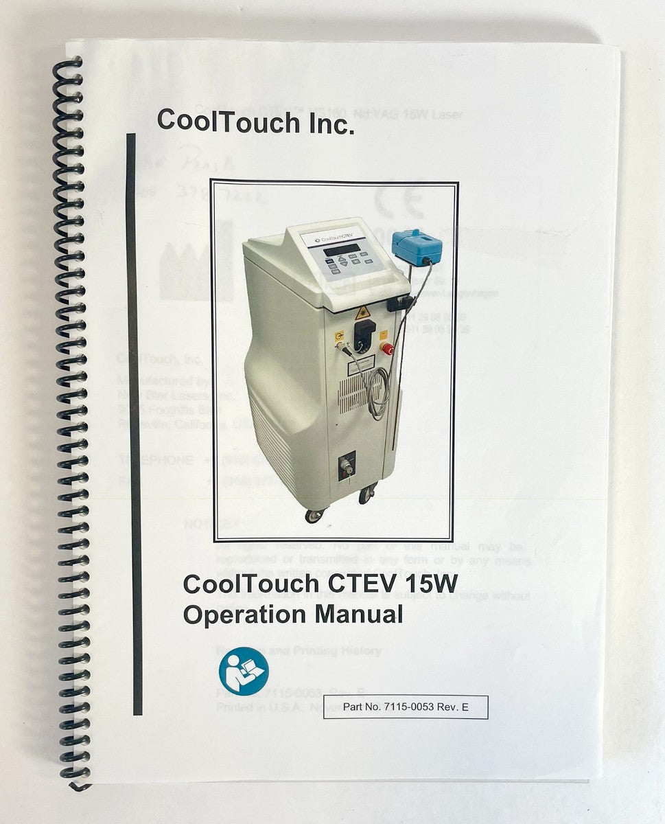 CoolTouch CTEV 15W Operation User Manual 7115-0053 Rev. E