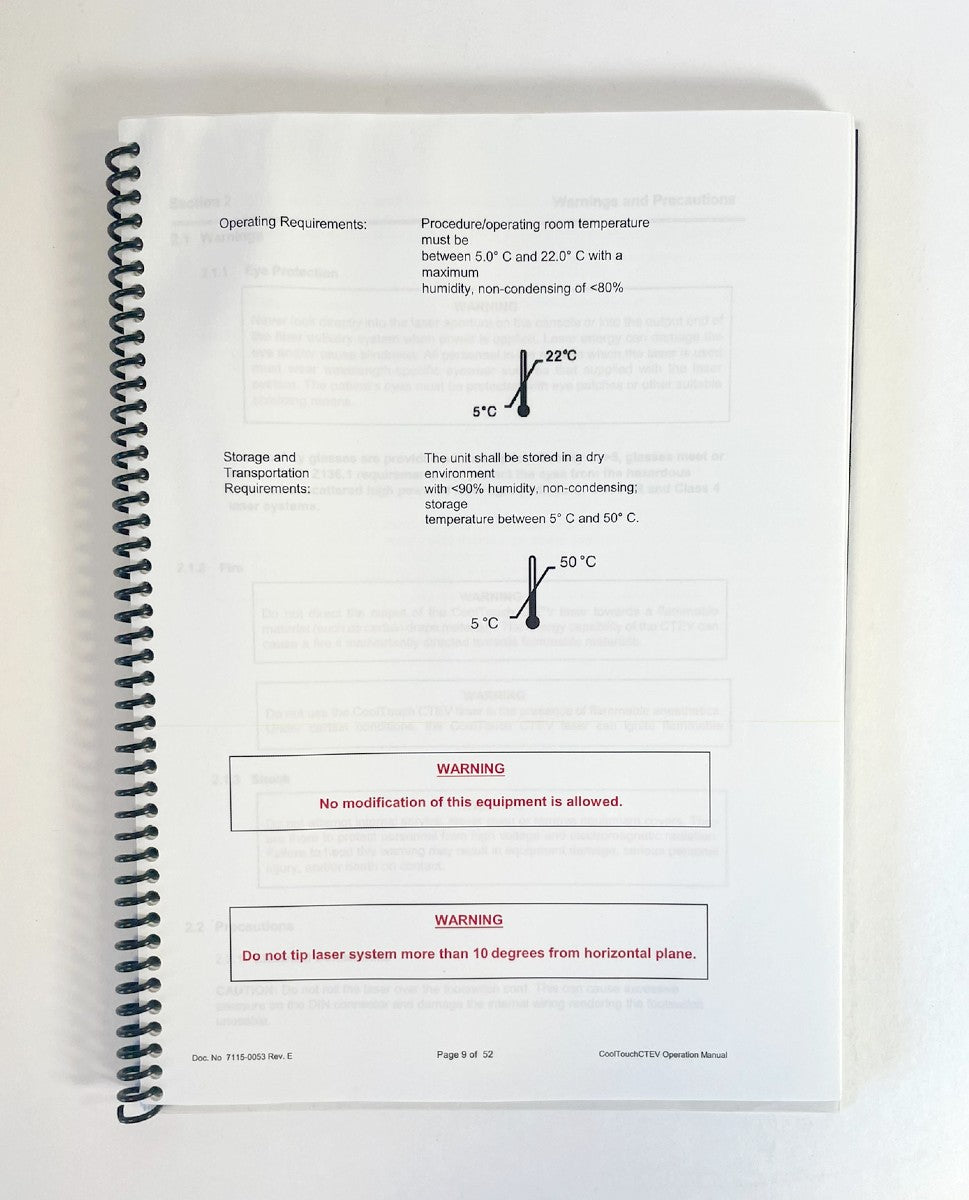 CoolTouch CTEV 15W Operation User Manual 7115-0053 Rev. E